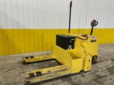 30000 lb. Rico #PWH-DD-300, electric die cart pallet type forklift, 48" forks, power height adj.