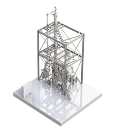 Ethanol Distillation Packed Column System, 25' High, 304L Stainless Steel, 6" flange, Enerquip Heat