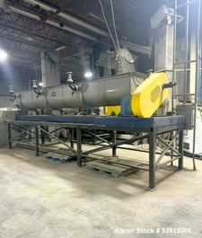 24" diameter x 241' long, S. Howes #24U24-JS, U-Trough Screw Conveyor, w/ Thermal Heating & Cooling, 14.9