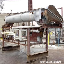 12" diameter x 10' L, Twin Screw Hollow Screw Dryer, Stainless Steel, 6" diameter flange, 1.5 HP, 1140 RPM