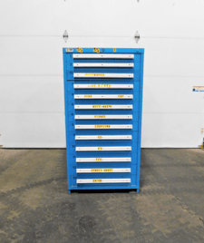 13 Drawer Stanley Vidmar tool cabinet, 30" x 29" x 60"