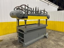 40 Ton, Airam, 4-post pneumatic cutoff press, 93.25" bed, 36" ram, (2) air holding surge tanks