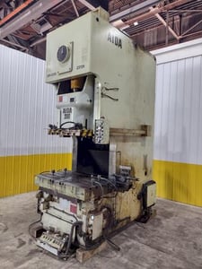 220 Ton, Aida #NC1-200(2), gap frame press, 9.84" stroke, 19.68" Shut Height, 4.33" adj., 57.7" x33" bed