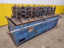 8 Stand, Yoder #M1-1/2, rollformer, 1.5" arbor, 8" roll space, 11" horizontal centers, 4"-7" vertical adj.