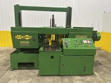 16" x 16" Hyd-Mech #H-16, automatic horizontal band saw, 18'10" x 1-1/2" blade, 50-350 SFPM, hydraulic