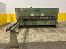 1/4" x 10' Cincinnati #2H10-Century, hydraulic power shear, 10' 6" blade, 11 hydraulic holddowns, 36" front