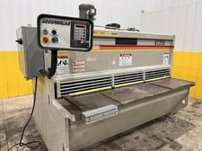 .135" x 6' Accurshear #61356, hydraulic power squaring shear, 10 holddowns, 34-60 SPM, motorized Back Gauge