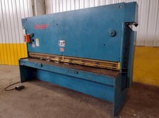 1/4" x 10' HTC #250-10A, hydraulic shear, 9 holddowns, 36" front operated power back gauge, eletric foot trip