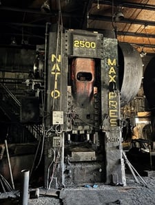 2500 Ton, National #Maxipress, 14" stroke, 34-3/8"-35"Shut Height, 50" btwn columns, 150 HP, 55 SPM, 1956