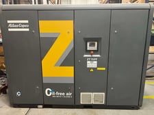 250 cfm, 127 psi, Atlas Copco #ZT75FF, oil-free rotary screw air compressor, w/ dryer, 75 HP, 8.8 bar, 400