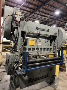 60 Ton, Rousselle #SSDC, Press, 4" stroke, 16" Shut Height, 3" ram, 50 SPM, 56" x 22" bed, 5 HP, 12" throat