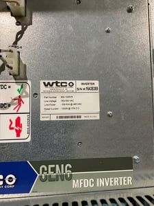 Welding Technologies Corp 902-1200VR Gen6 MFDC Inverter 350500VAC USED