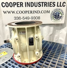 Buhler #USP-50, 10" airlock, 16" flange, 18" tall inlet to outlet, carbon steel body & rotor