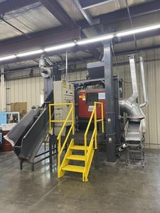 Rosler #JDBC-11/2, Continuous Barrell Blasting/Automatic Parts Deburring Machine, 13.75" diameter x 36" L