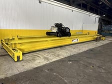 20 Ton, Kranco, Overhead Bridge Crane, Double Girder, 38' Span, 38.92" overall length, 67" Hoist gauge, 62"