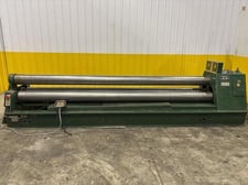 12' x 1/4" Roundo #PS-205, Double Pinch Hydraulic Plate Roll, 3 Roll, Drop End, 1983