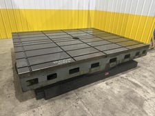 96" x 120" Giddings & Lewis, T-Slot Powered Air Lift Rotary Table, (8) T-Slots, 24" Height