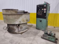 24 cu.ft. Sweco #FMD24LR, Rotary Bowl Vibratory Parts Deburring Finisher, 72" diameter Bowl, 16" width x 18"