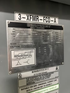 1500 KVA 480 Delta Primary, 415Y/240 Secondary, Dry Type Transformer (504,480,456)