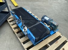 12" wide x 4' long, Taylor, slider bed belt conveyor, rought top type of belt, right angle gearmotor drive