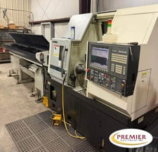 Okuma #Genos-L200E-MY, multi-axis CNC lathe, OSP-P300L-R Control, 17.7" swing, 1.7" bar, 2013