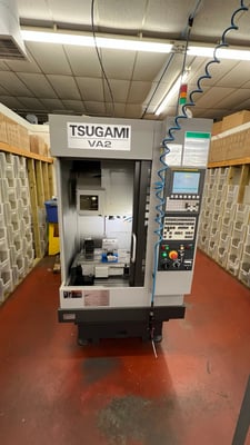 Tsugami #VA-2, vertical machining center, 16.1" X, 12.6" Y, 13.7" Z, BT30, 12000 RPM, 7.5 HP, 14 tool, 23.6"