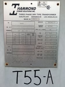 1500 KVA 600 Primary, 480 Secondary, Hammond Transformer