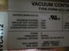 Image for 720 Amp. Square D, Motorpact, Vacuum Contactor, #MVC4112