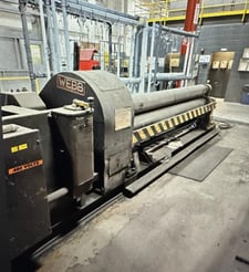 120" x 3/8" Webb Roll #7L-1010, angle bending roll, 3 rolls, 10" diameter x 122" rolls, 38" pass line, 8-16