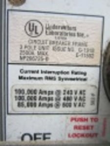 2500 Amps, General Electric, TP2525TTE1CR, electrically operated, Fixed, #IC3344