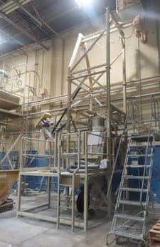 National Bulk Equipment, bulk bag unloader, with 4000 lb. hoist, receiver hopper w/Acrison feed on bottom