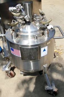 5 gallon Precision Stainless, 316 Stainless Steel tank, jacketed, 50 psi, 12" x 12", 1997