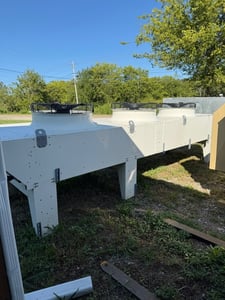 Modine, #LCS8013-022-AC, 3 fan air cooled remote condenser, 3 phase, 460 V.