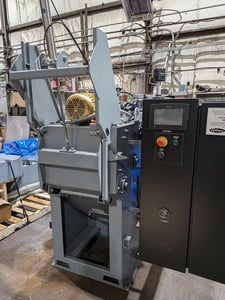 1.5 cu.ft. Gibson #1.5BB, rubber belt tumblast, 5 HP, dust collector, brand new, never installed, 2024