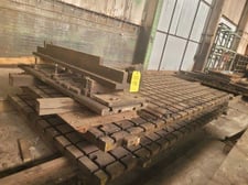 140" L x 71" width, T-slotted plate, leveling hole in top