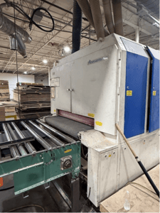 53" Heesemann #MFA-8, wide belt sander, 3 heads, veneer/sealer sanding, cross-belt & wide-belt polishing