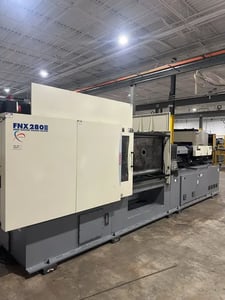 309 Ton, 18.6 oz., Nissei #FNX280III-71A, horizontal plastic injection molder, 26" x 26" tie bar, 45.3"