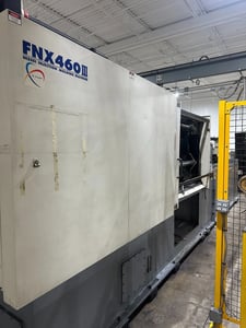 501 Ton, 54 oz., Nissei FNX460III-160A, hybrid injection molder, 32.3" x 32.3" tie bar, 55.1" daylight, Tact