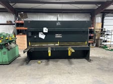1/4" x 124" HTC #250-10A, plate shear, 21 SPM, 1" x 3" x 124" blade, 25 HP, 230/460 V., 36" Back Gauge