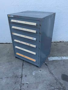 6 Drawer Vidmar cabinet, counter height, 30" W x 27-1/2" D x 44" H