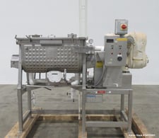 Bepex #IMJS-5, Ribbon Blender, Stainless Steel, Jacketed 150 psi, 5 cu.ft., 38-3/4" x 18-3/8" x 22-1/2"D, 3