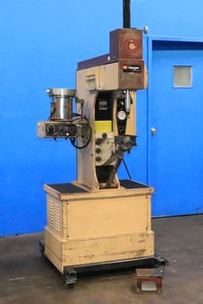 6 Ton, Haeger #HP6-C, hydraulic hardware insertion press, 8.5" stroke, 18" throat, AF-MAS vibratory feeder
