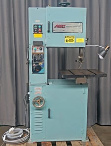 18" x 10" MSC #09514639, vertical band saw, 5/8" x 140" blade, 82-384 FPM, 20" x22" table, blade welder &