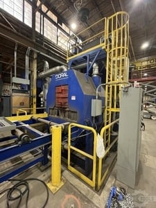 Doral #6048, structural plate shot blast 62" wide plate, 30" x 48" I-Beam, (6) 25 HP blast wheels, 2016