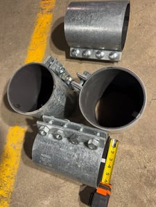 Morris Coupling #6-4C-OD, compression-style pipe coupling clamp, 6" OD x 8" L, 4 bolt