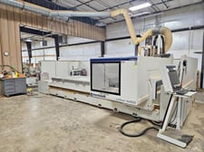 Morbidelli #Author-M400, flat table machine, 5' x12'tbl., 143.7" X, 62.6" Y, 11" Z, 16 ATC, 18k RPM, 2014