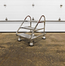 3 Step Pro-Fab, Stainless rolling staircase ladder