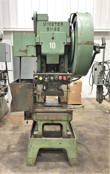 32 Ton, Minster #BI-32, Press, 450 SPM, 1.5" stroke, 10.75" Shut Height, 2.25" adjustment