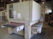 37" x 60" Timesavers #137-2HDCMW, 2-head belt sander, 15-45 FPM