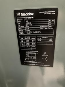 500 KVA 13800 Delta Primary, 208Y/120 Secondary, 3 phase, Padmount Transformer